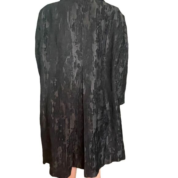 Eileen Fisher Women's Patina Jaquard Open front Coat Stretch, black, plus Sz. 1X - Picture 12 of 16